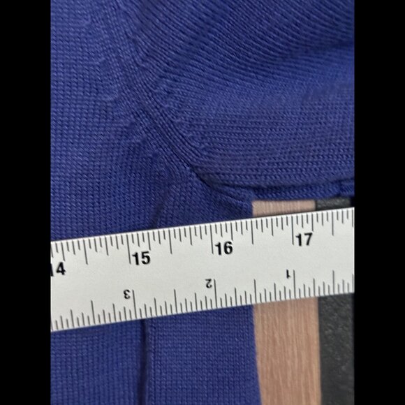 COS Dress XS Womens Blue & White Drop Waist Midi Sheath Knit - Picture 3 of 9